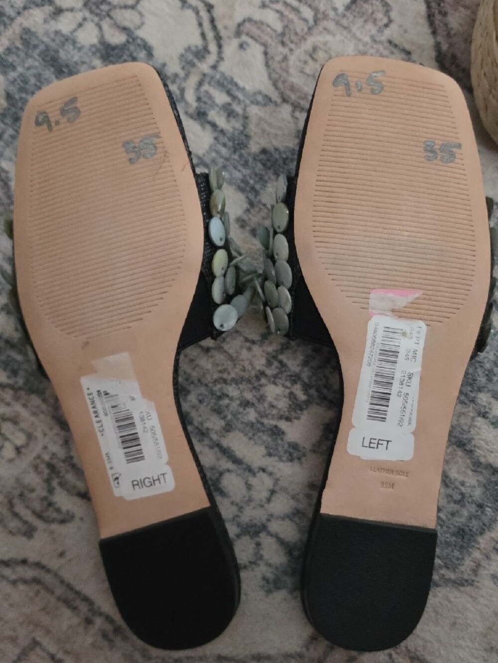 New Deltan Womens Size 9.5  Black Shell Slides Sandals. - Picture 5 of 6